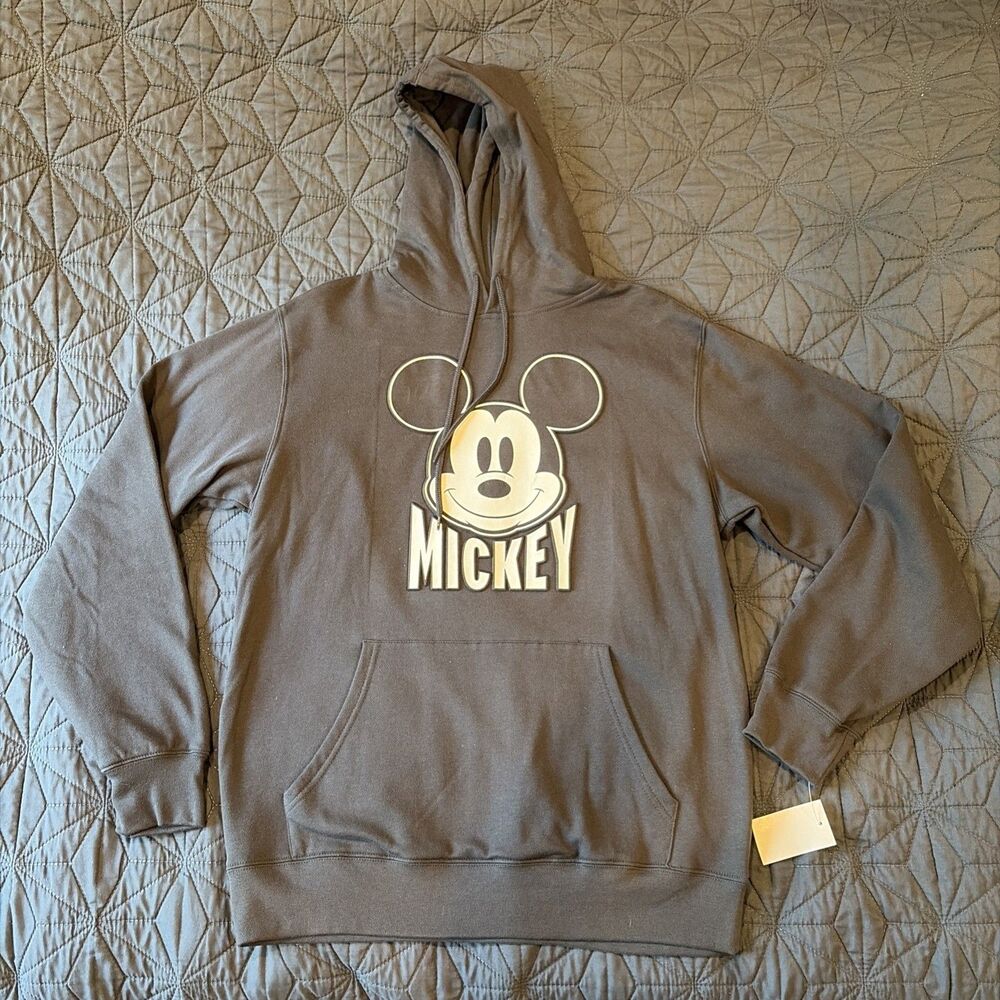 Disney Mickey Mouse Embossed Hoodie Heather Gray size Medium Mickey & Friends